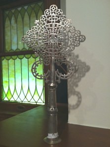 Ethiopian Coptic cross, made from armaments. 